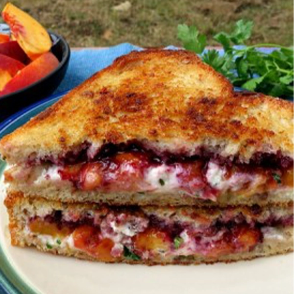 Blackcurrant Peach Grilled Goat Cheese Sandwich